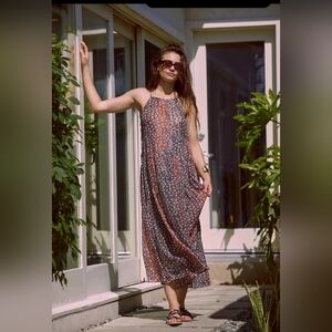 Anthropologie Shirred Floral Maxi Dress NWT